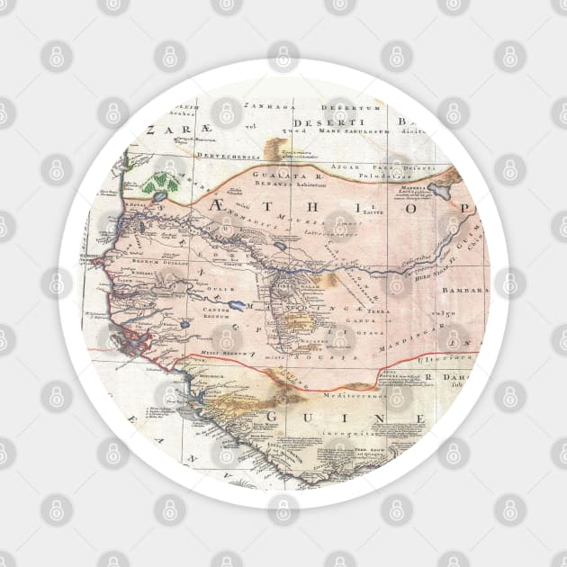 Map of West Africa 1743 Magnet by Tony Cisse Art Originals